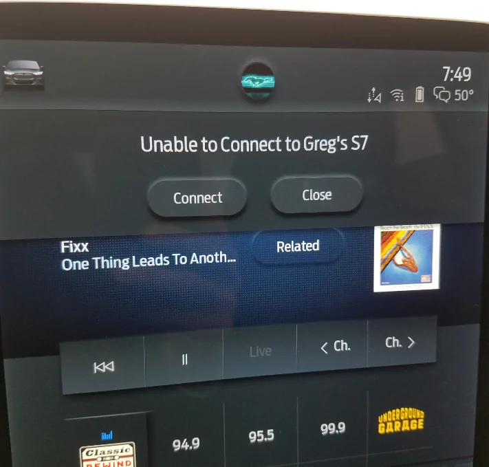 Ford Mustang Mach-E "Unable to Connect to (insert phone name here)" message caused by FordPass running 1615564869514