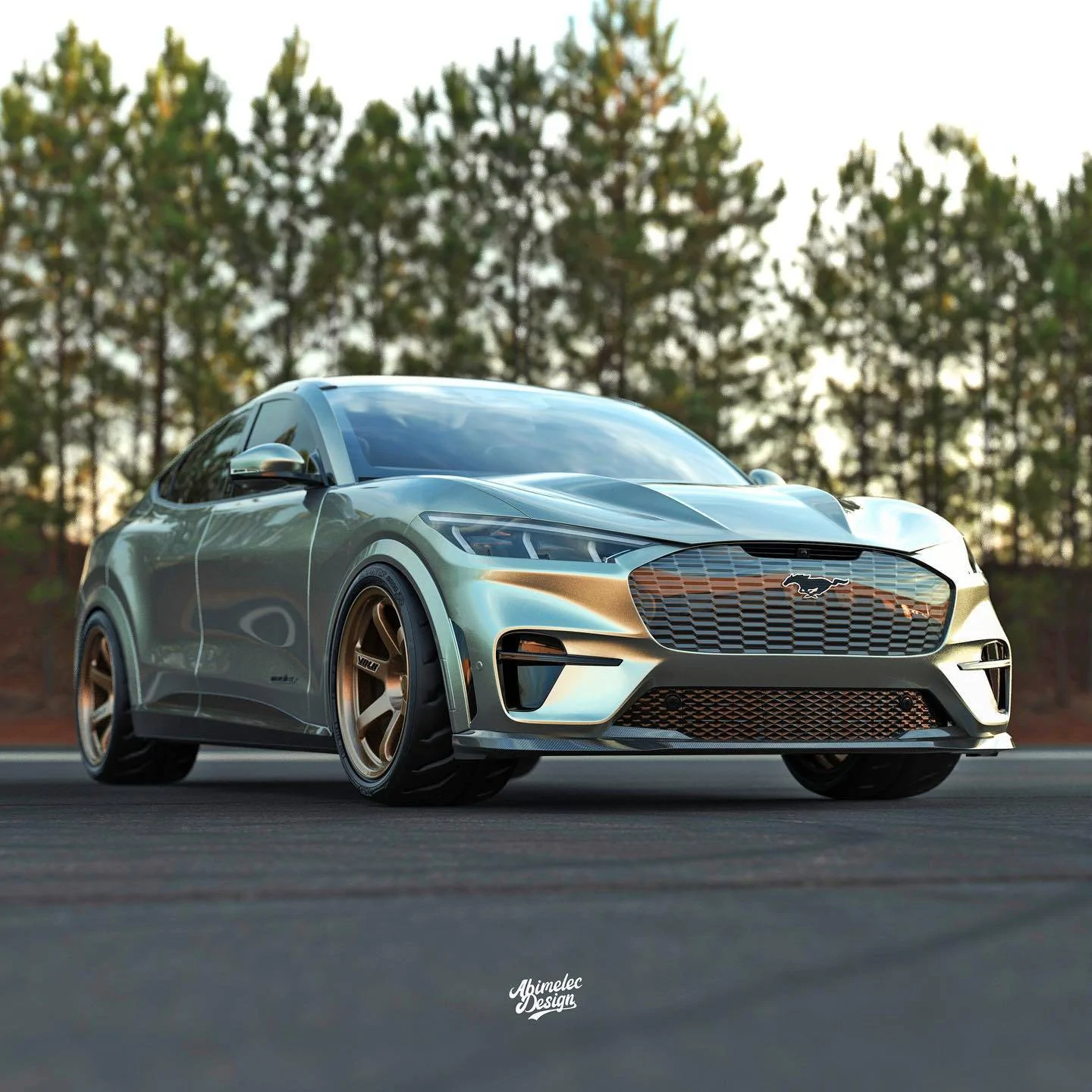 Ford Mustang Mach-E Modified Mach-E GT imagined with lowered suspension, aftermarket wheels, etc. Modified Mach-E 