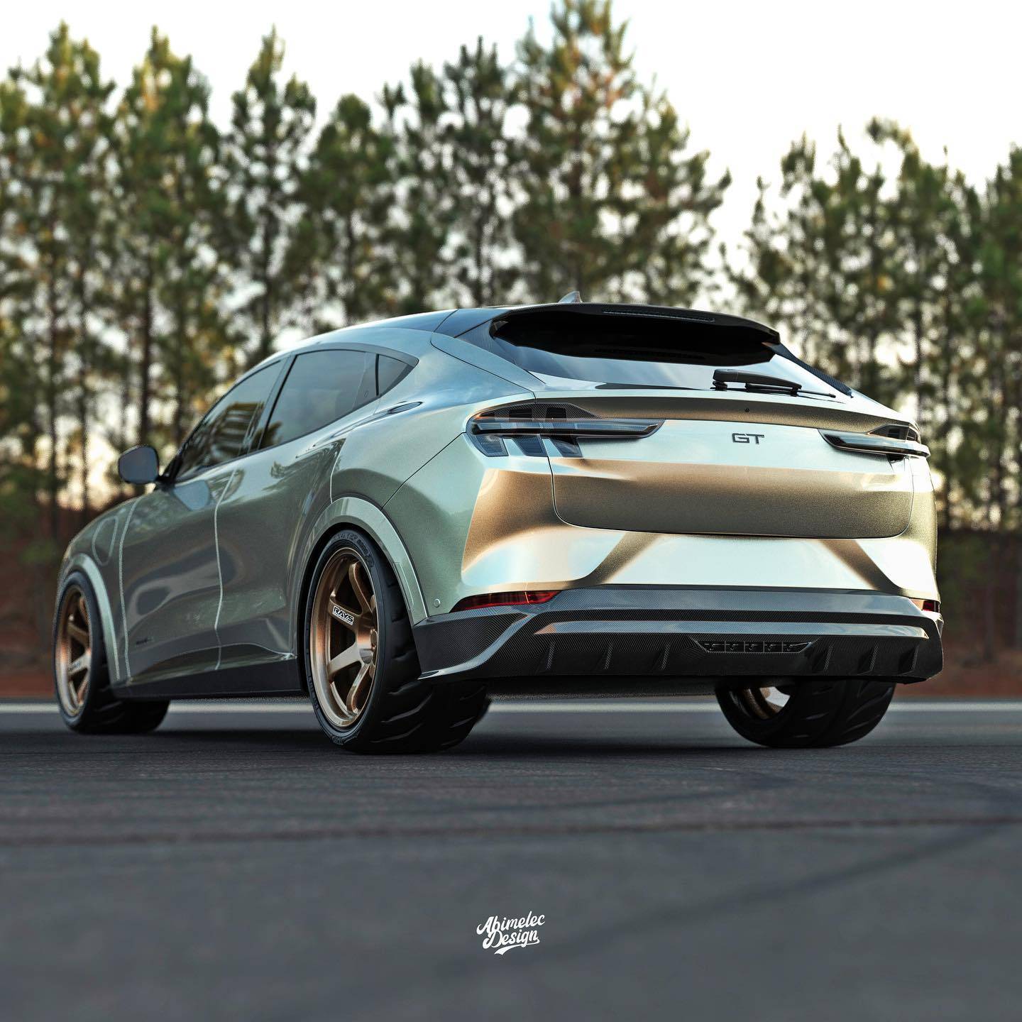 Ford Mustang Mach-E Modified Mach-E GT imagined with lowered suspension, aftermarket wheels, etc. Modified Mach-E d