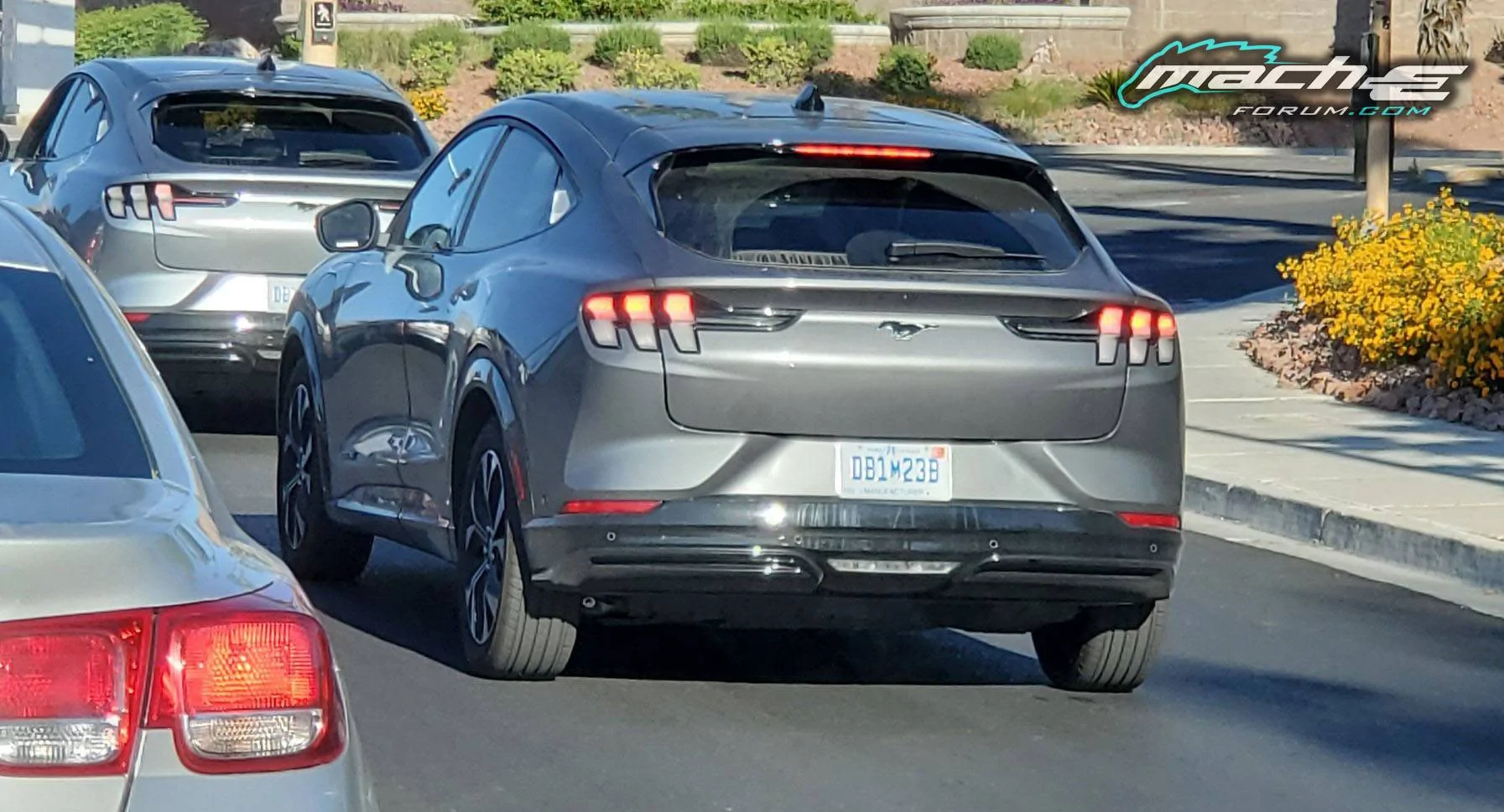 Ford Mustang Mach-E CARBONIZED GRAY Mach-E Club Carbonized Gray Mach-E on the road