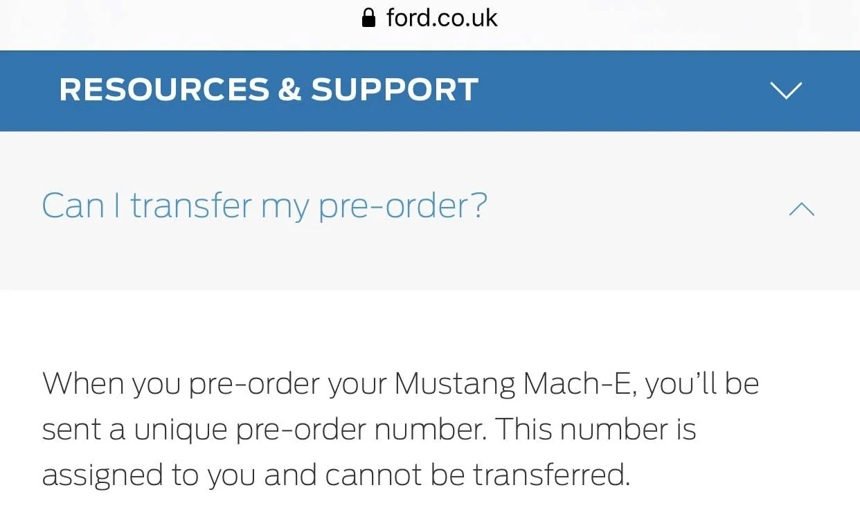 Ford Mustang Mach-E Reservation cancelled by me 25264672-E0E1-4695-A38A-6F919FE8C366