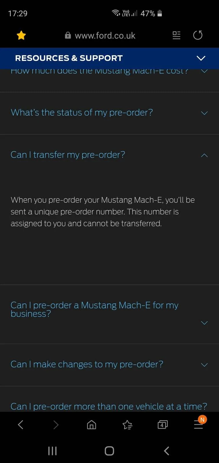 Ford Mustang Mach-E Reservation cancelled by me Screenshot_20200508-172908_Samsung Internet