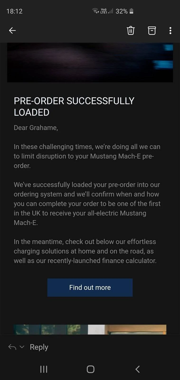 Ford Mustang Mach-E Uk orders delayed Screenshot_20200515-181254_Outlook