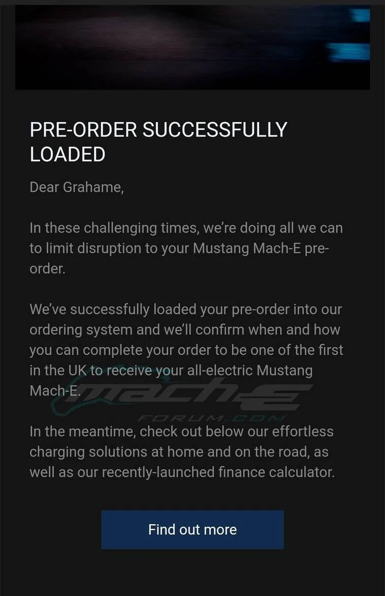 Ford Mustang Mach-E Just received Ford email confirming Mach-E Pre-Order Successfully Loaded!!! Screenshot_20200515-181254_Outlook