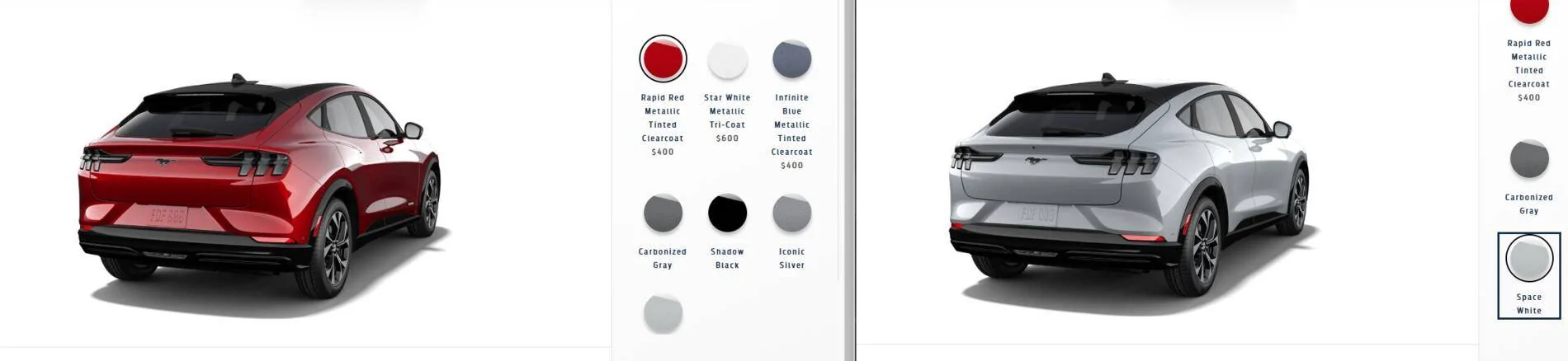 Ford Mustang Mach-E SPACE WHITE Mach-E Photos mache red space back