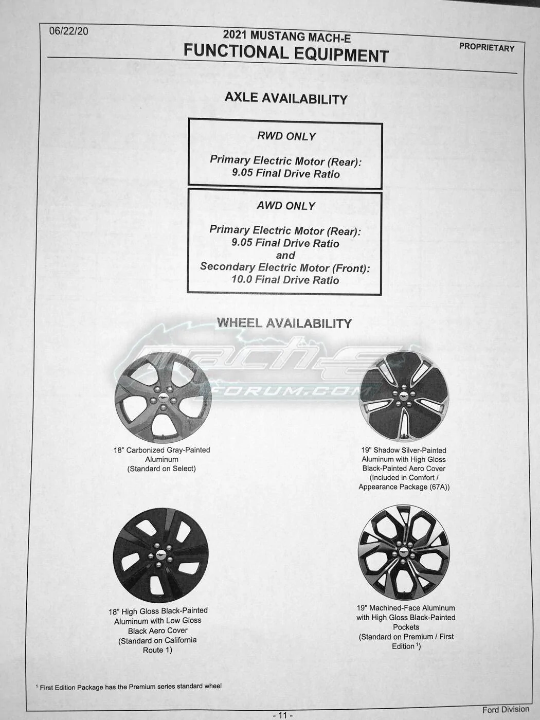 Ford Mustang Mach-E AWD Gear Ratios 1592949257517