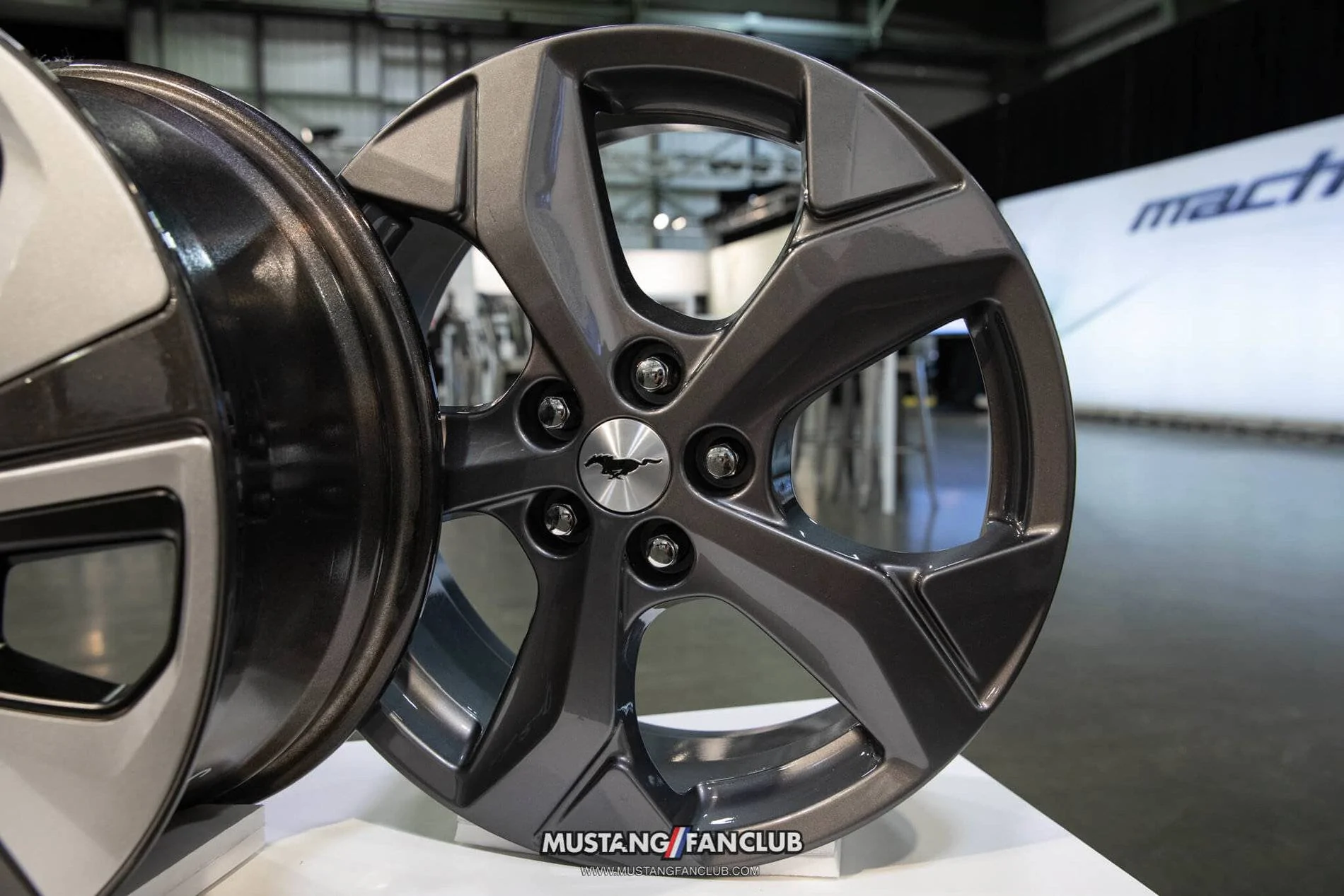 Ford Mustang Mach-E Closeup Looks at Mach-E Factory Wheels Options, Seats, Stitching, Cabin Environment 2021 Mach-E 18-Inch Carbonized Gray Wheels Standard