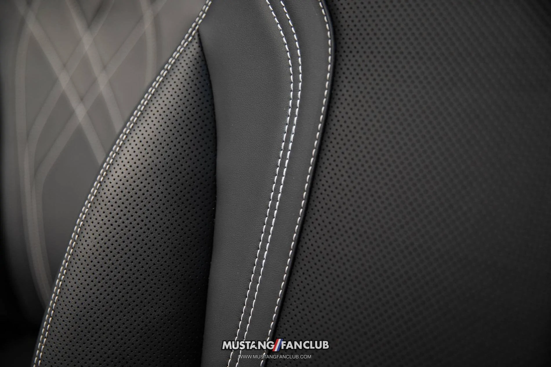 Ford Mustang Mach-E Closeup Looks at Mach-E Factory Wheels Options, Seats, Stitching, Cabin Environment 2021 Mustang Mach-E Black Onyx Perforated ActiveX Seat