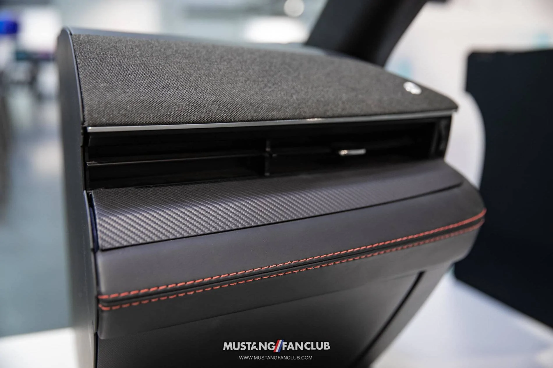 Ford Mustang Mach-E Closeup Looks at Mach-E Factory Wheels Options, Seats, Stitching, Cabin Environment 2021 Mustang Mach-E Black Onyx Cabin Environment w: ST-Line Red Stitching