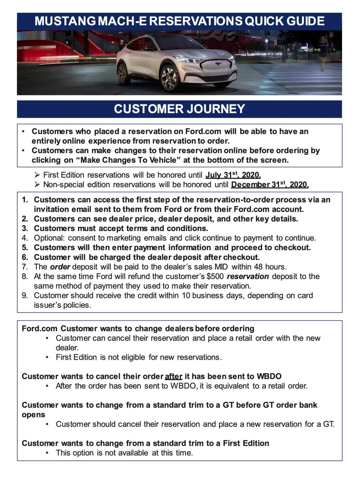 Ford Mustang Mach-E Mach-E Reservations Quick Guide - Customer Journey Mach-E-Reservations-QuickGuid