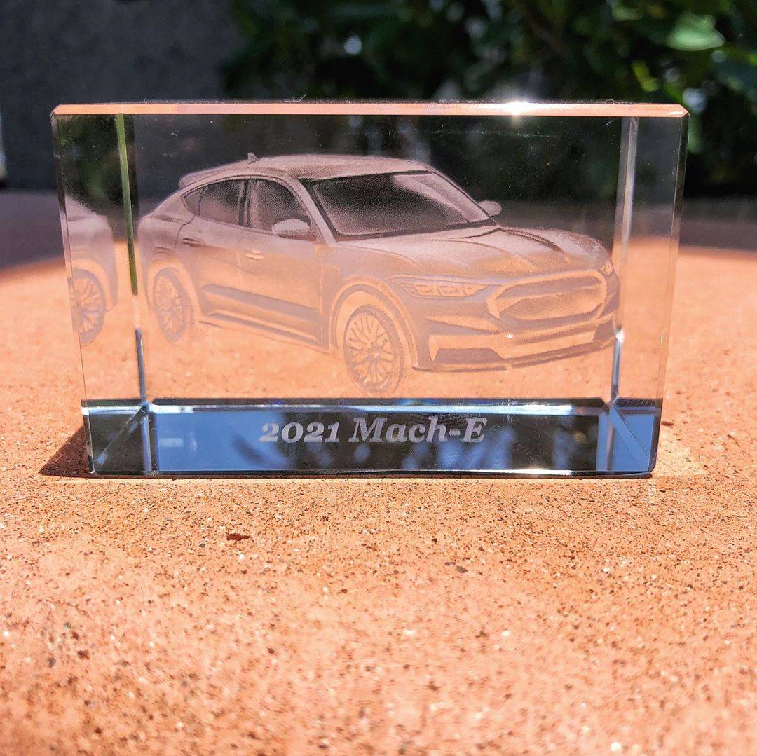 Ford Mustang Mach-E Acrylic Mach-E memorabilia from Encinitas Ford 105950364_296427321476291_4274780668974640711_n