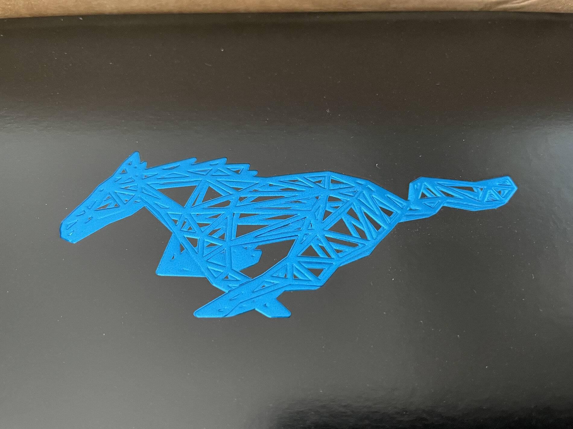 Ford Mustang Mach-E Received a Mach-E First Edition surprise gift! 3D printed fractal pony with VIN display. IMG_1636