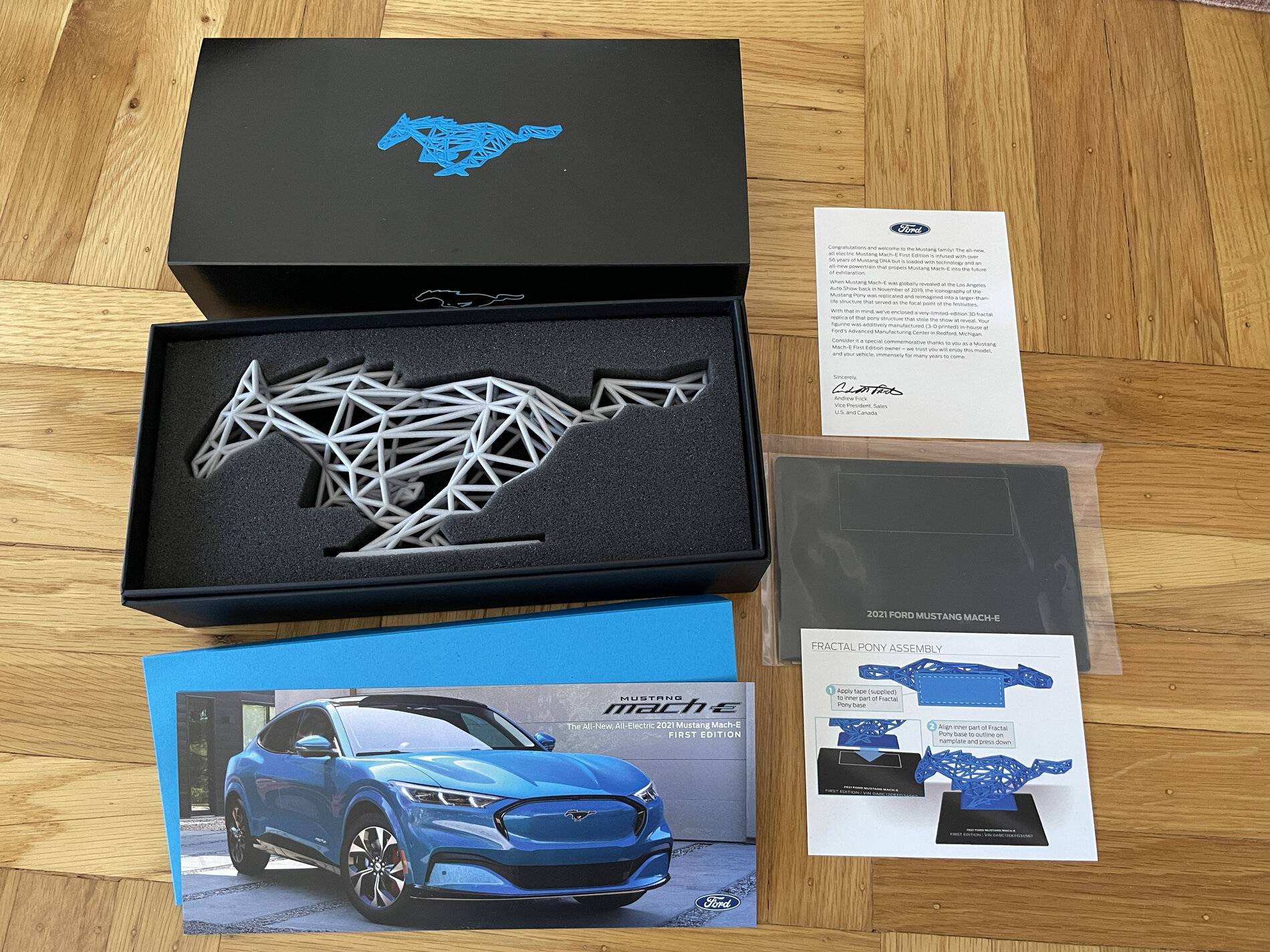 Ford Mustang Mach-E Received a Mach-E First Edition surprise gift! 3D printed fractal pony with VIN display. IMG_1638