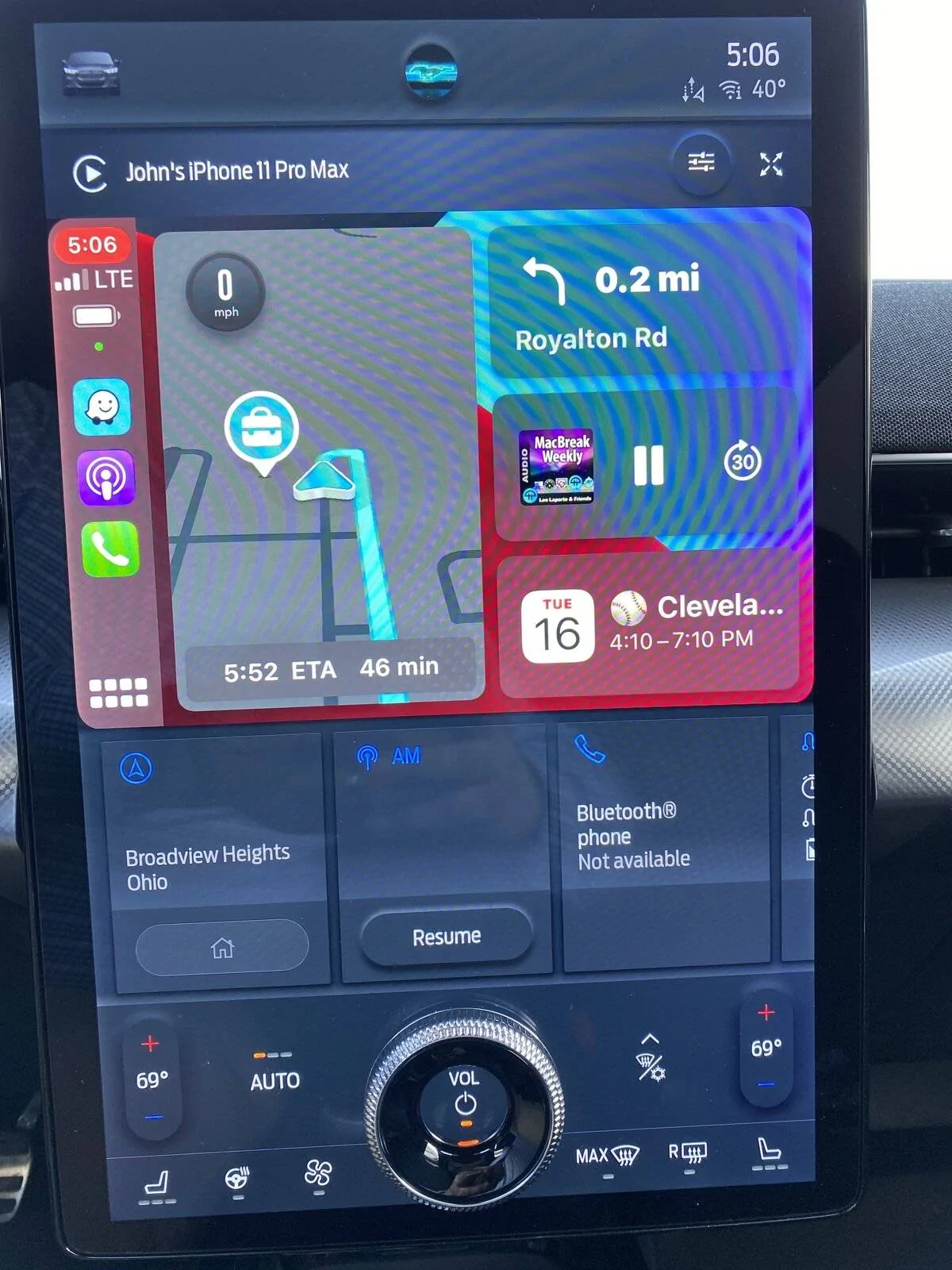 Ford Mustang Mach-E Using Waze on Apple Car Play on MME 40D12A6E-E0D2-46AD-B900-365B13A78801