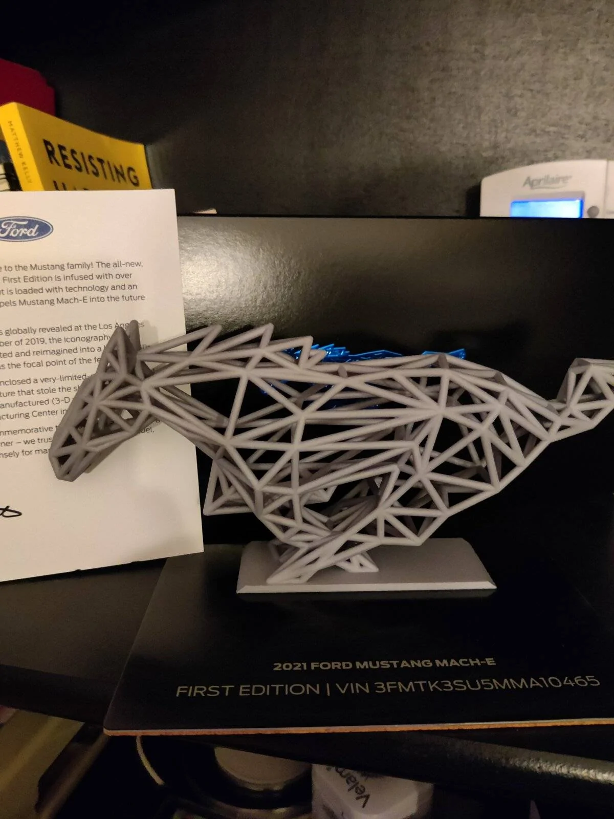 Ford Mustang Mach-E Received a Mach-E First Edition surprise gift! 3D printed fractal pony with VIN display. 16159403272865032702046294059061
