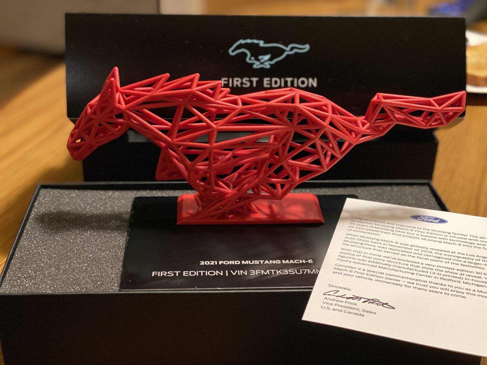 Ford Mustang Mach-E Received a Mach-E First Edition surprise gift! 3D printed fractal pony with VIN display. B686C28B-FD77-456F-9C97-E0853A6DFFFD