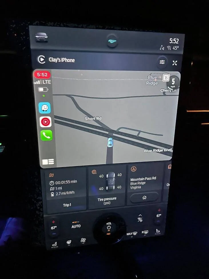 Ford Mustang Mach-E Using Waze on Apple Car Play on MME 1615978015704