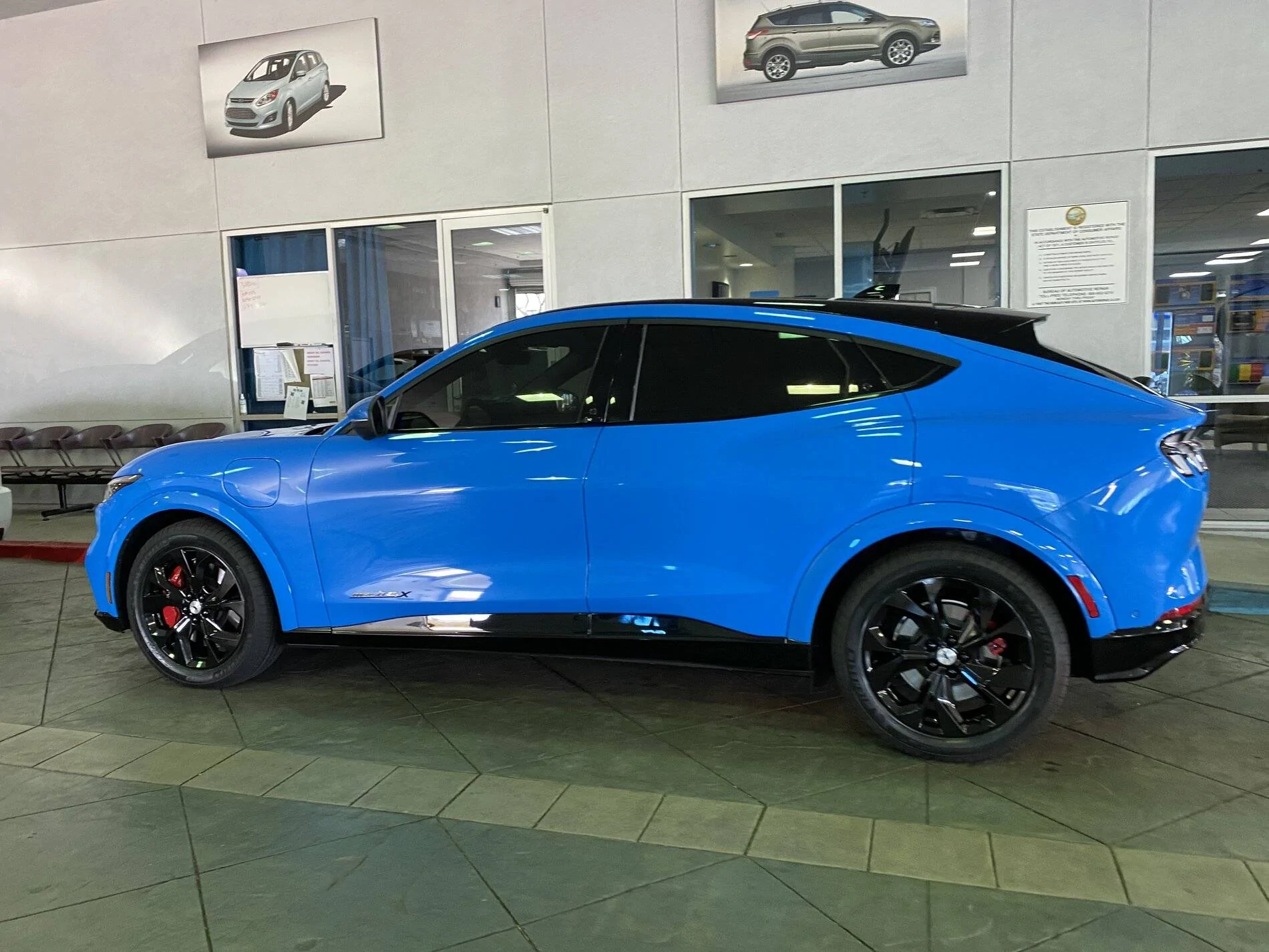 Ford Mustang Mach-E Plasti Dipped Rims On Grabber Blue FE IMG_7778