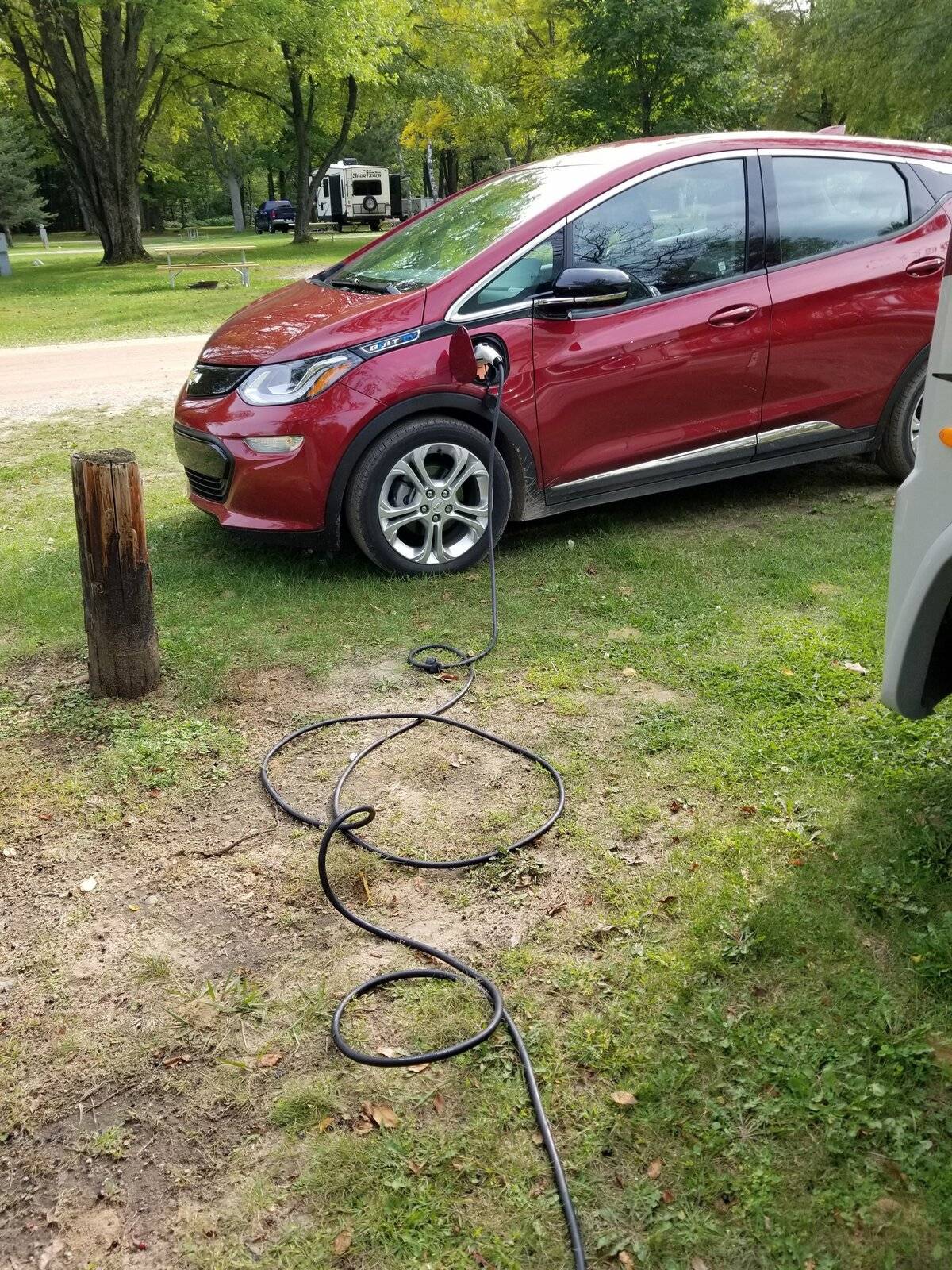 Ford Mustang Mach-E Charging with an extension cord 2020-09-14 16.40.52