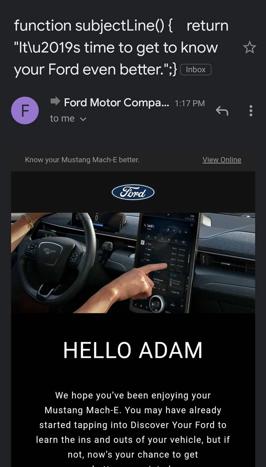 Ford Mustang Mach-E Ford email Screenshot_20210322-132058_Gmail