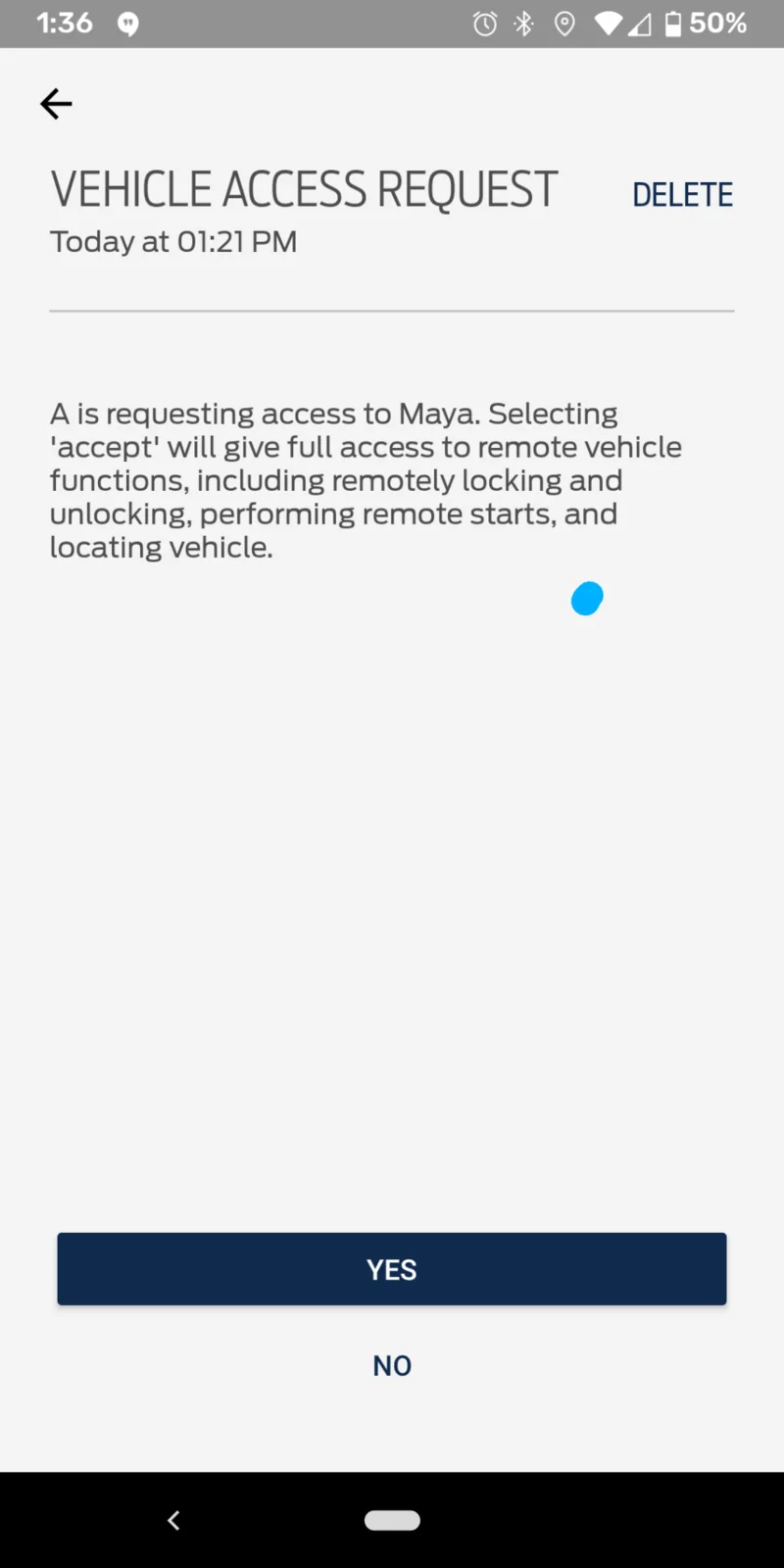 Ford Mustang Mach-E Someone requesting Fordpass access Screenshot_20210324-133614