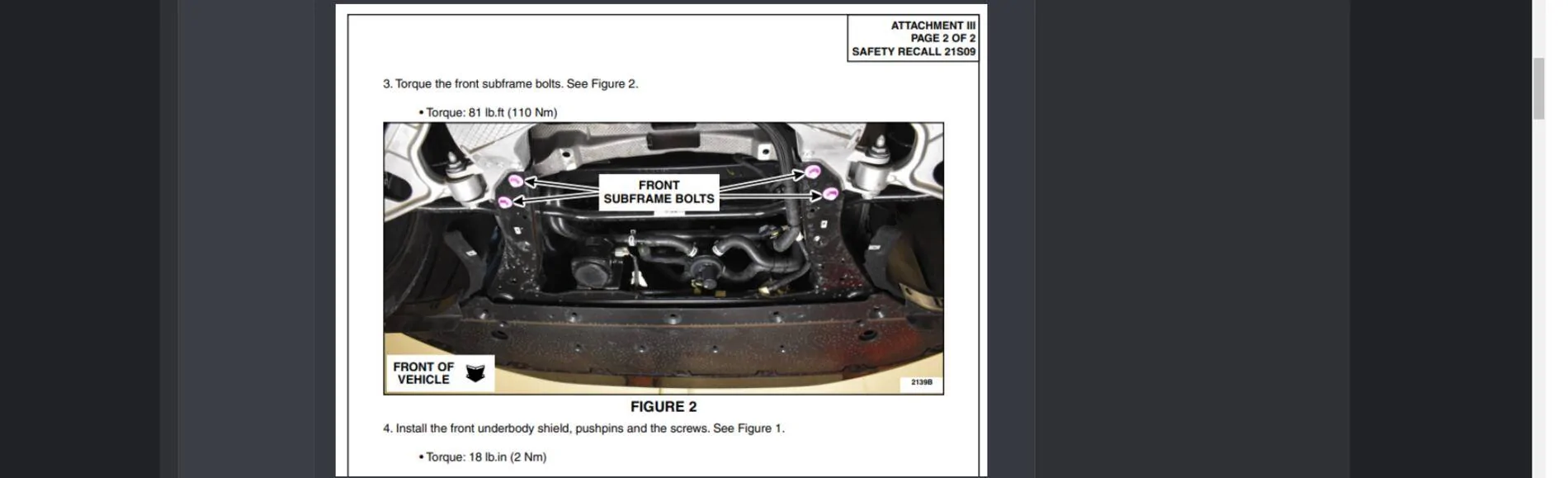 Ford Mustang Mach-E Mach-E Recall 21S09 -- Loose Frame Subframe Bolts (Service Procedure) 1616648228896