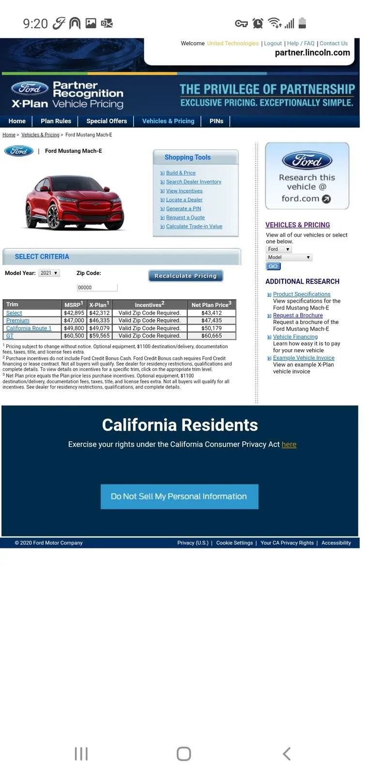 Ford Mustang Mach-E Official List: No ADM Mach-E Ford Dealers Screenshot_20210325-212006_Samsung Internet