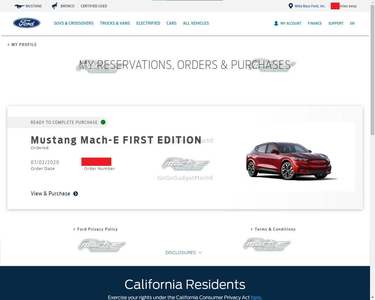 Ford Mustang Mach-E Online purchase checkout for Mach-E : here's what it looks like watermarked (1)