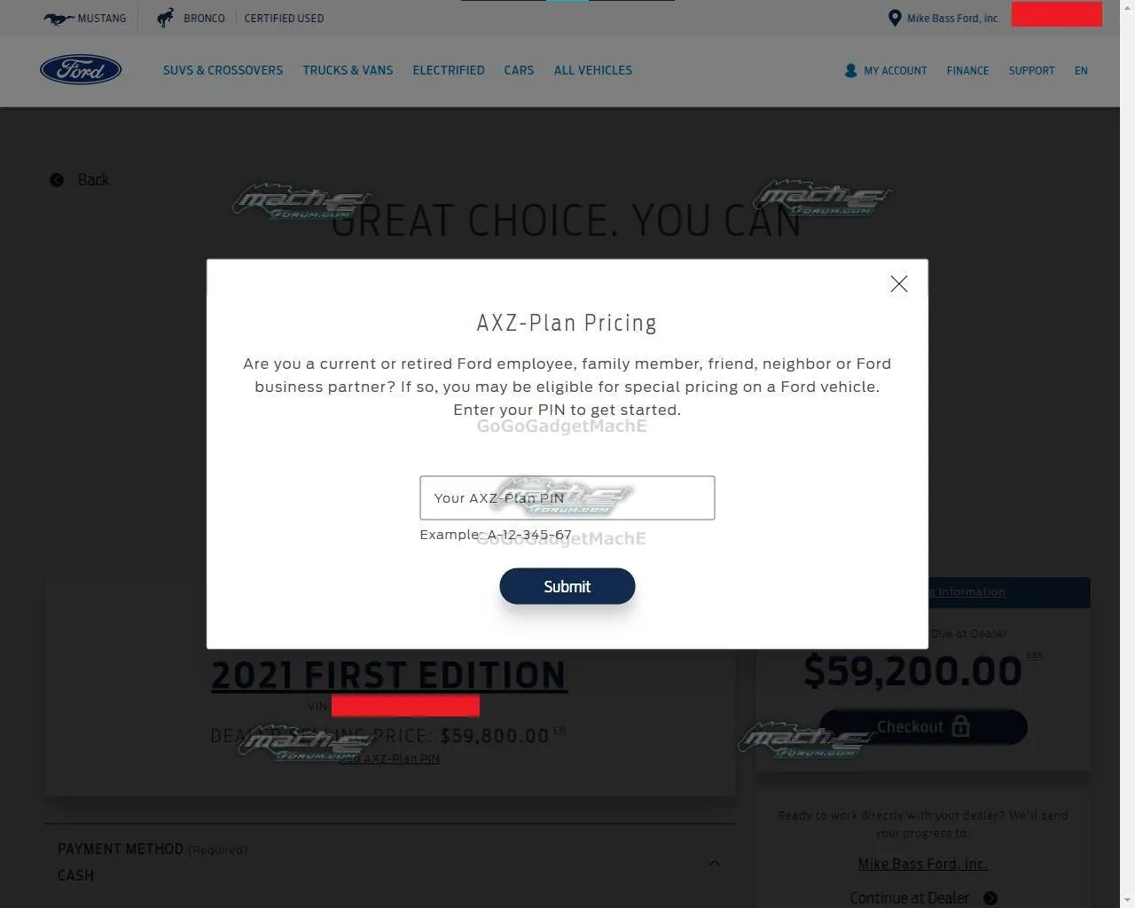 Ford Mustang Mach-E Online purchase checkout for Mach-E : here's what it looks like watermarked (5)