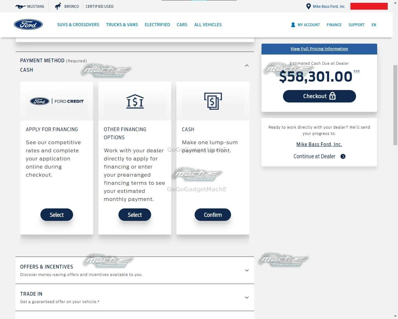 Ford Mustang Mach-E Online purchase checkout for Mach-E : here's what it looks like watermarked (8)