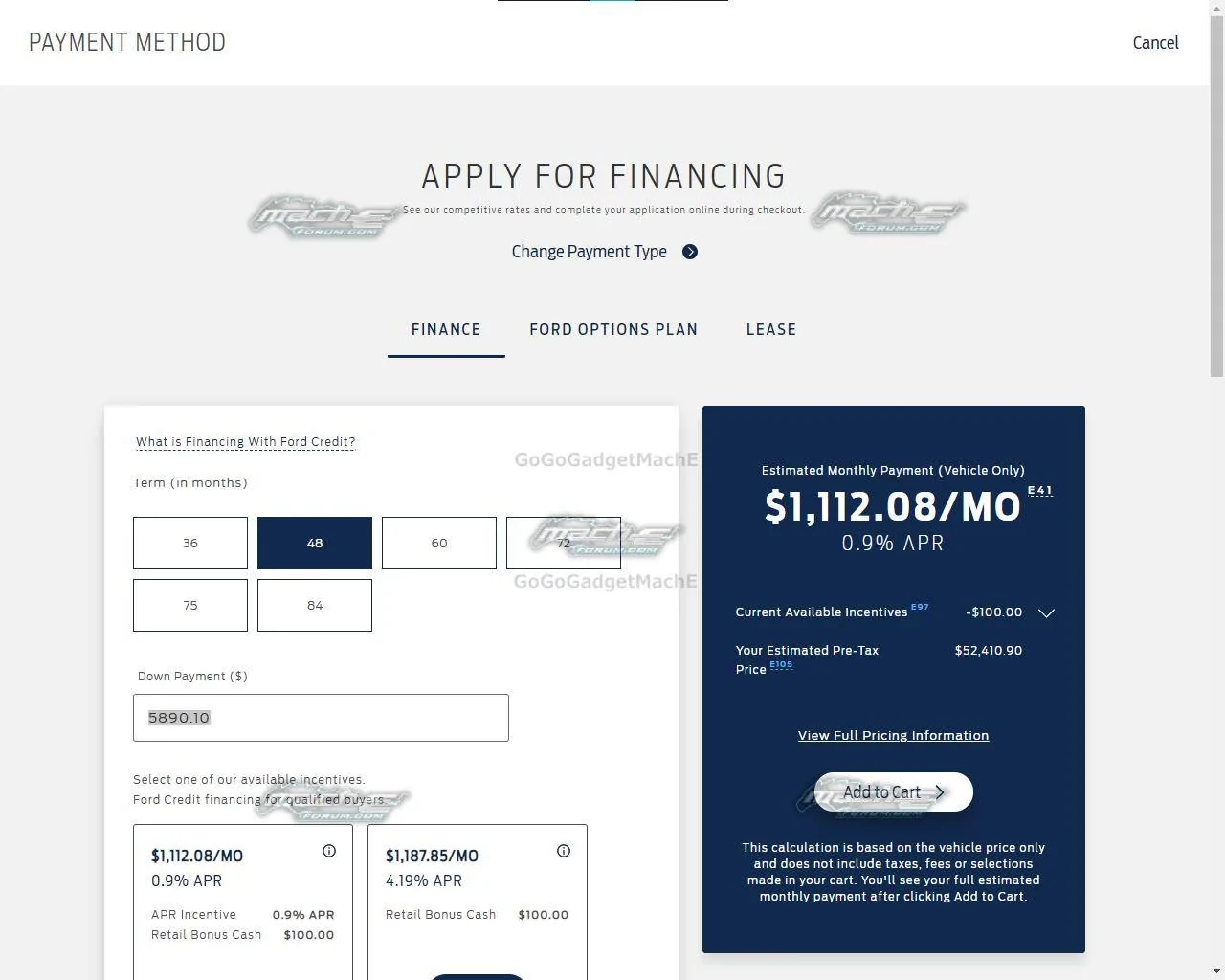 Ford Mustang Mach-E Online purchase checkout for Mach-E : here's what it looks like watermarked (15)