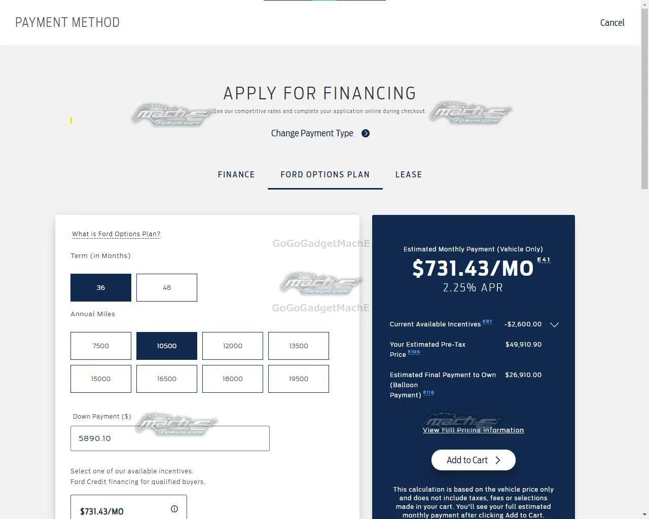 Ford Mustang Mach-E Online purchase checkout for Mach-E : here's what it looks like watermarked (16)