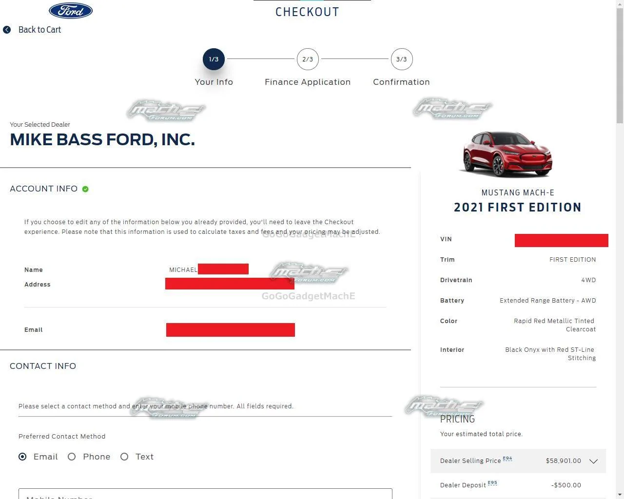 Ford Mustang Mach-E Online purchase checkout for Mach-E : here's what it looks like watermarked (33)