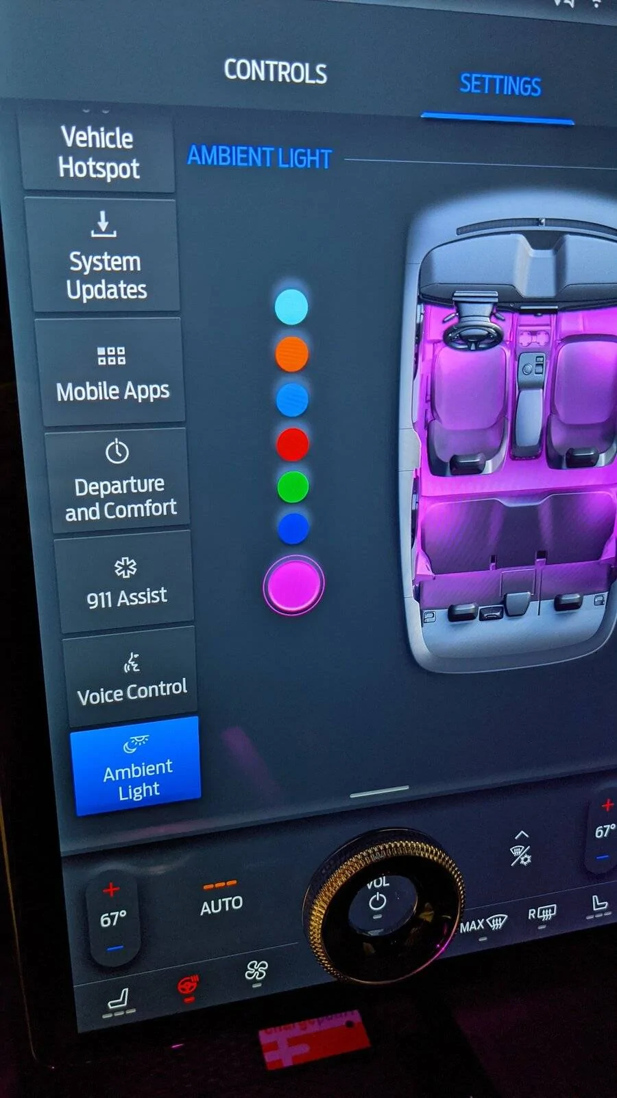 Ford Mustang Mach-E Ambient Light Missing in Settings PXL_20210403_010850396