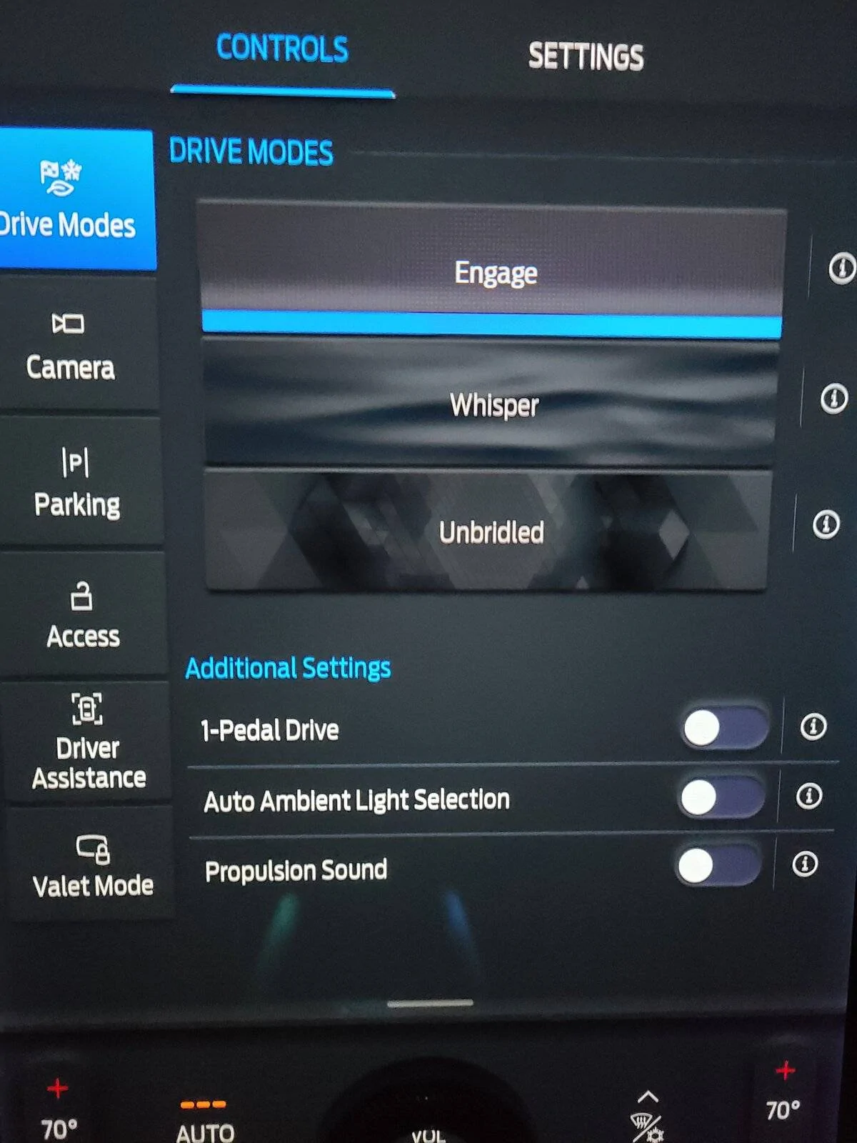 Ford Mustang Mach-E Ambient Light Missing in Settings 20210402_214726