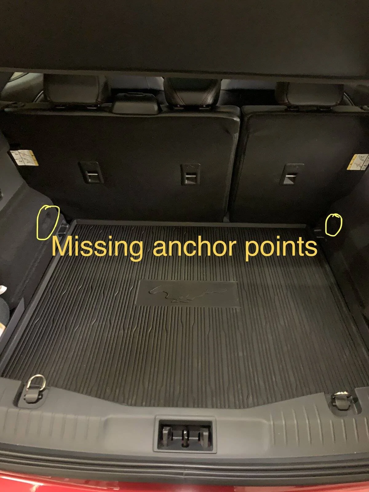 Ford Mustang Mach-E Two Missing Cargo Anchor Points / Tie downs 6AC47D9A-C3C9-4FB0-98AE-D46A5C568FF1