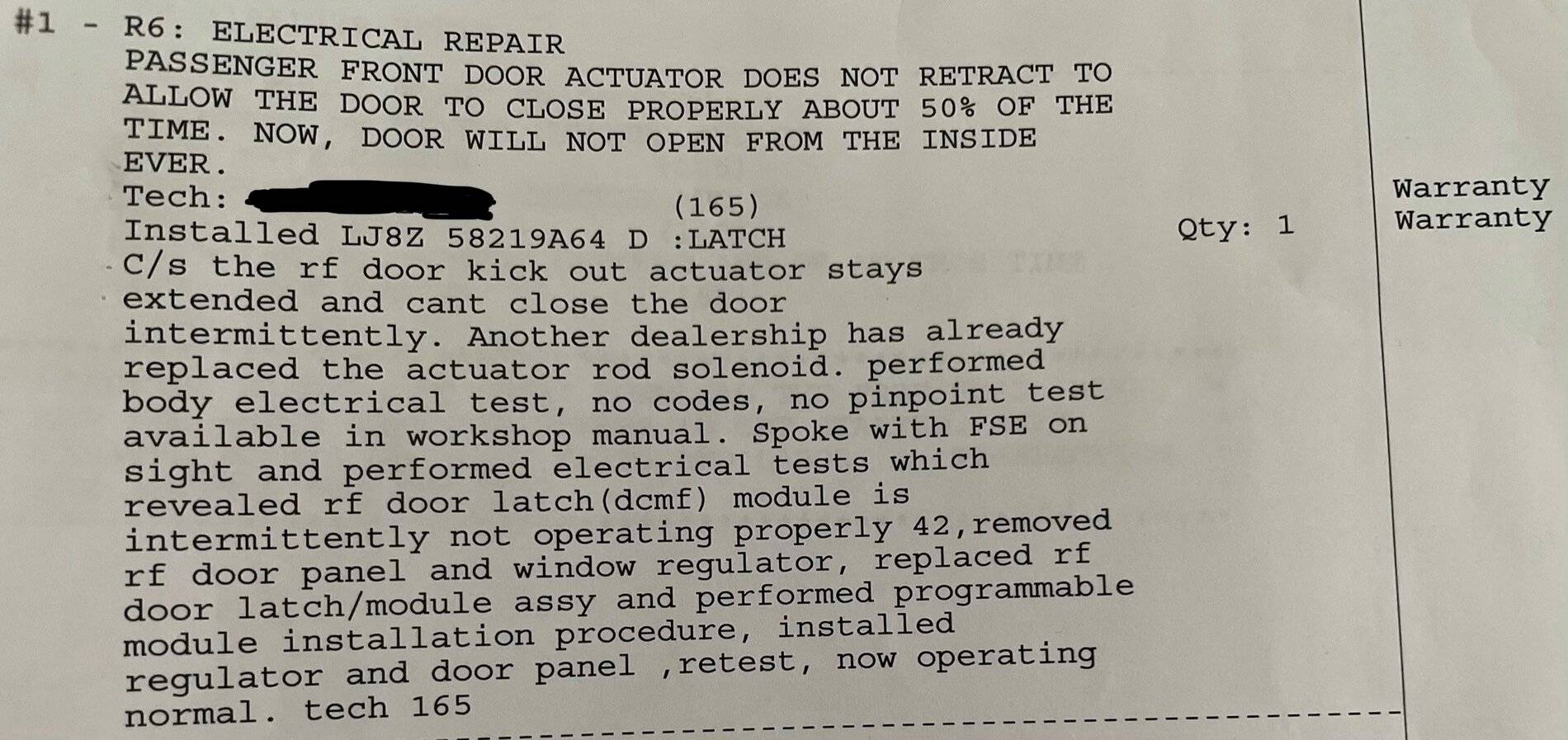 Ford Mustang Mach-E Door not closing Door writeu