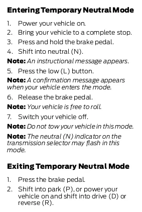 Ford Mustang Mach-E How to place Mach-E into neutral 1618231189727