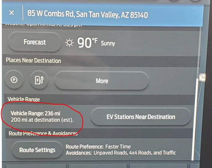 Ford Mustang Mach-E multiple stops in nav does not count down milage in IC 1618271926939