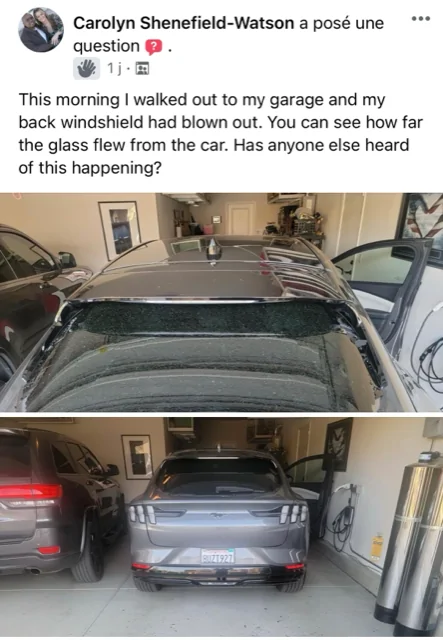 Ford Mustang Mach-E Back Glass Breaking glass