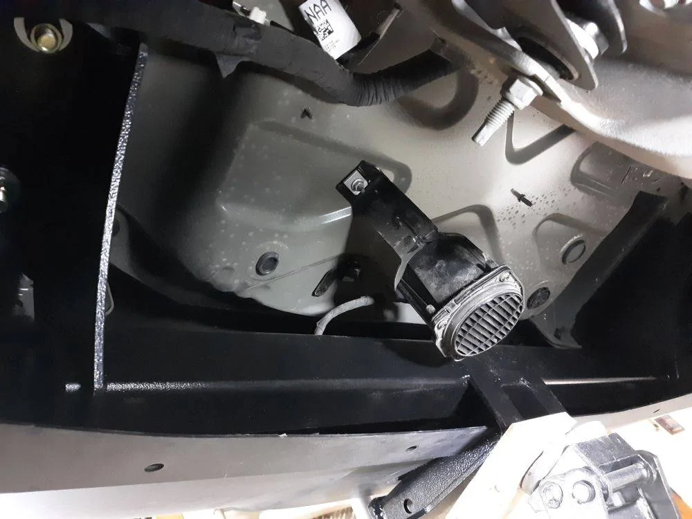Ford Mustang Mach-E DIY install TorkLift hitch for bike rack, etc 010 installed w speaker 