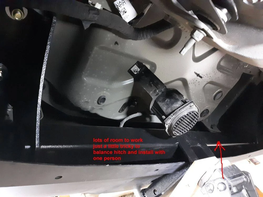 Ford Mustang Mach-E DIY install TorkLift hitch for bike rack, etc 010 installed w speaker