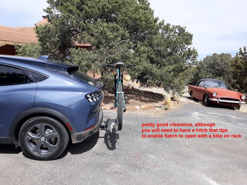 Ford Mustang Mach-E DIY install TorkLift hitch for bike rack, etc 092 installed bike rack side