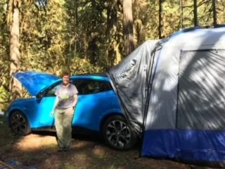 Ford Mustang Mach-E Camping with Mach-e - tent extension camping
