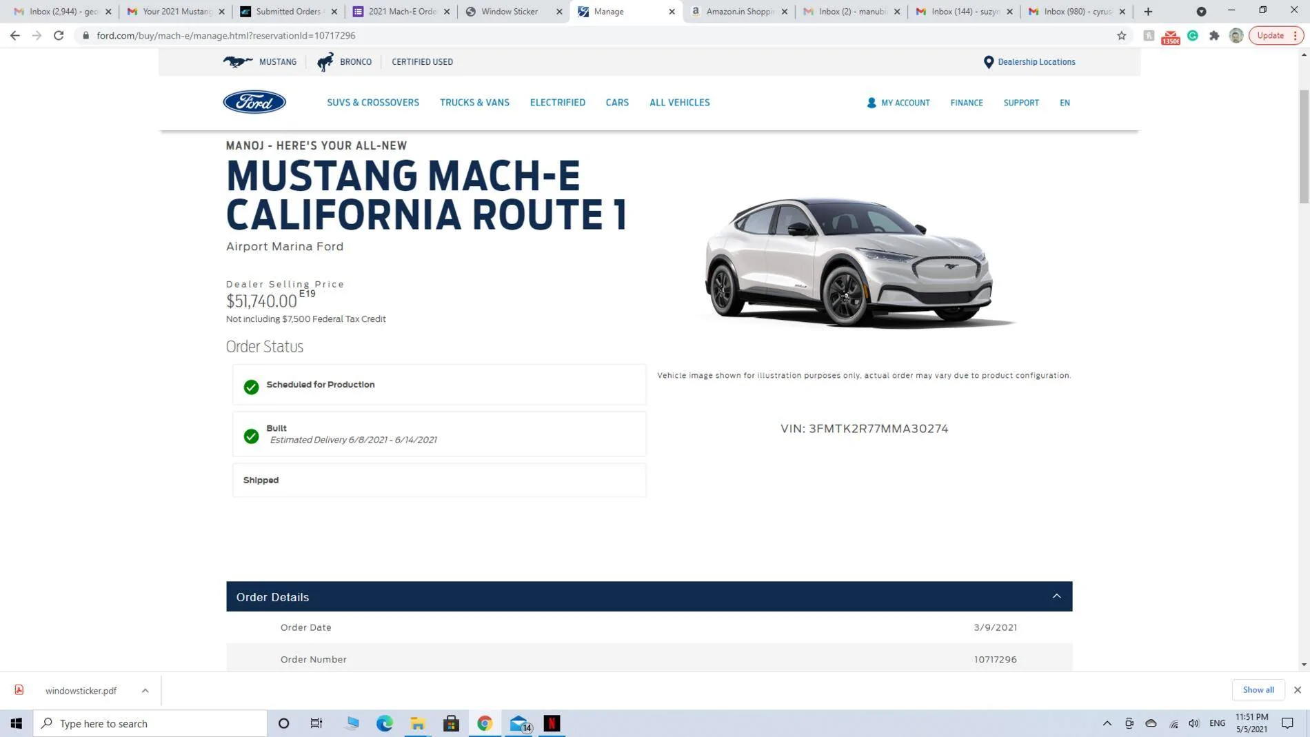 Ford Mustang Mach-E Submitted Orders Tracking List and Stats [Enter Yours] 1620283895038