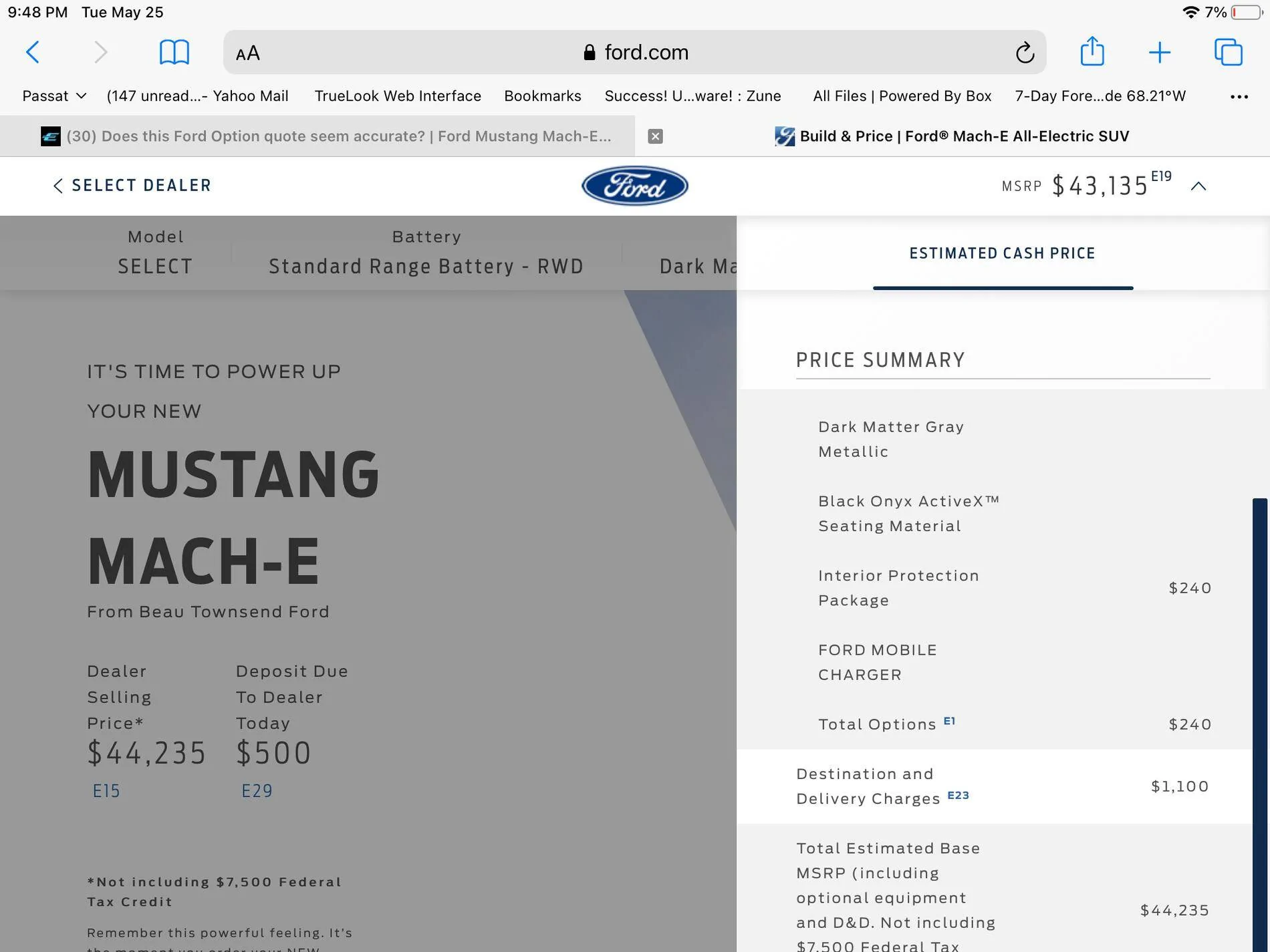 Ford Mustang Mach-E Does this Ford Option quote seem accurate? BF626E3E-A1FB-407B-B440-2AF6902721A2