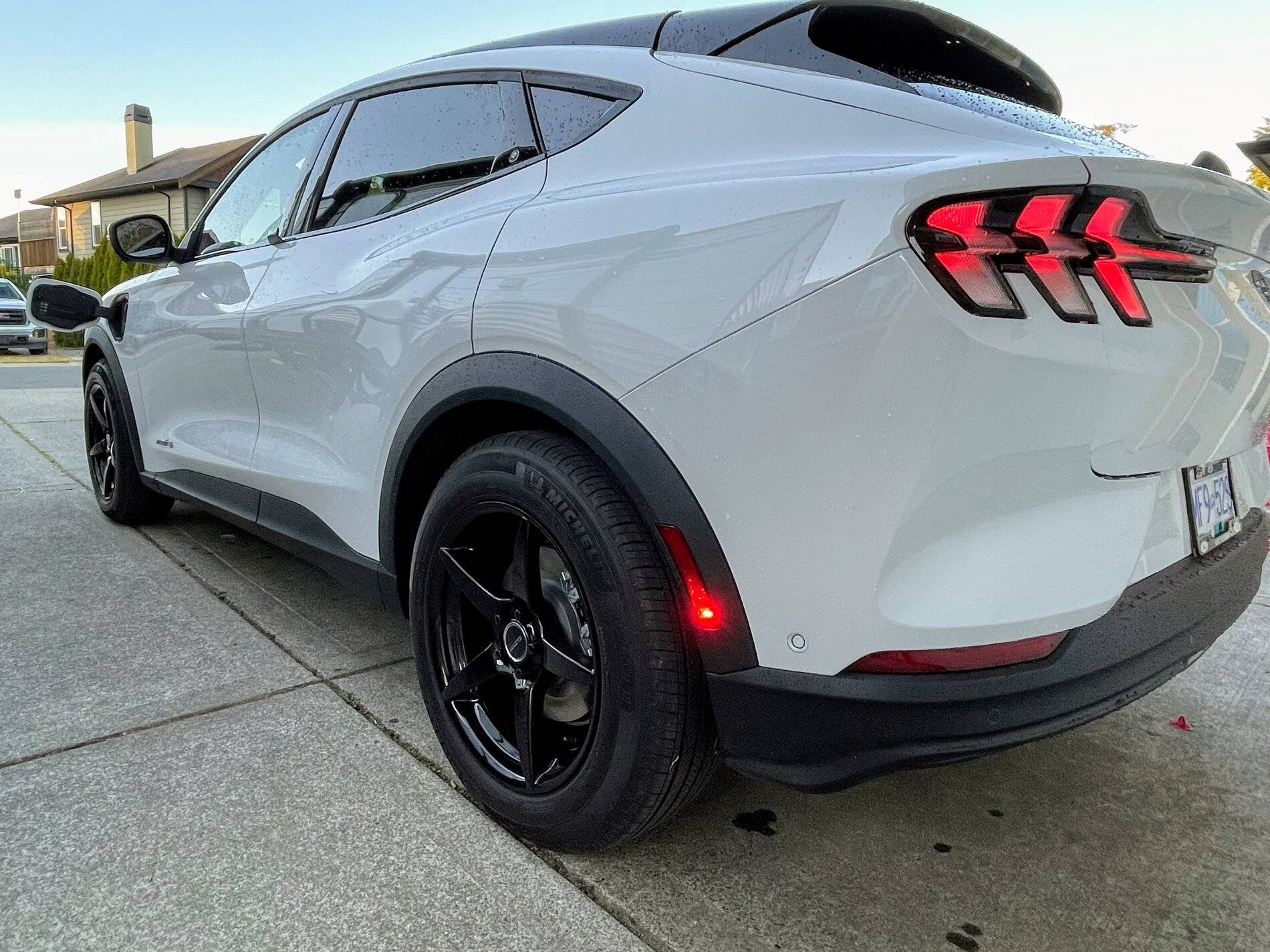 Ford Mustang Mach-E Black Wheels on White Mach-E 6A774165-78E0-41AD-8453-157BAEF43586