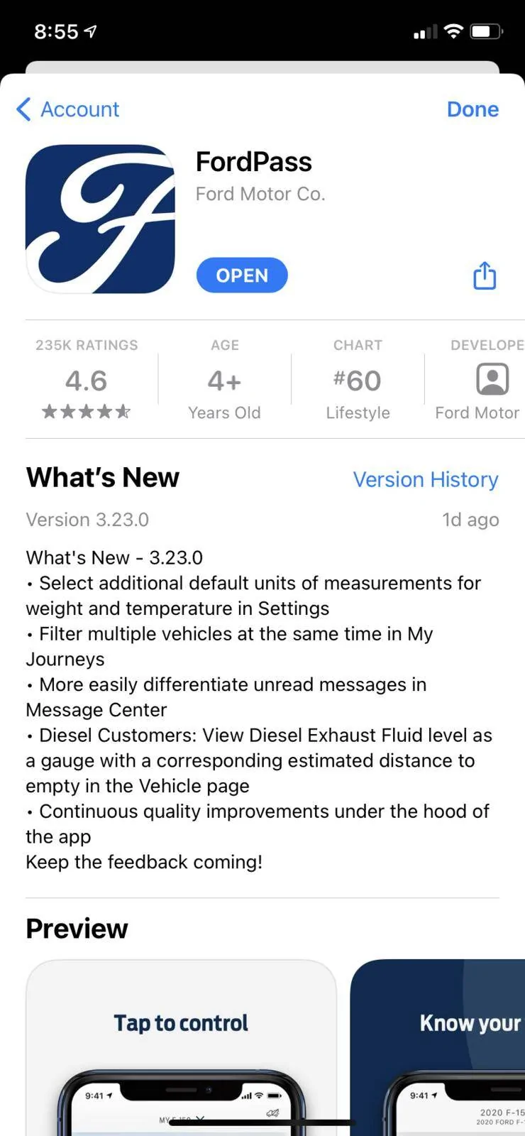 Ford Mustang Mach-E FordPass 3.23.0 Released 12B17C75-3EE4-4A1D-96B8-0B04096B6B97