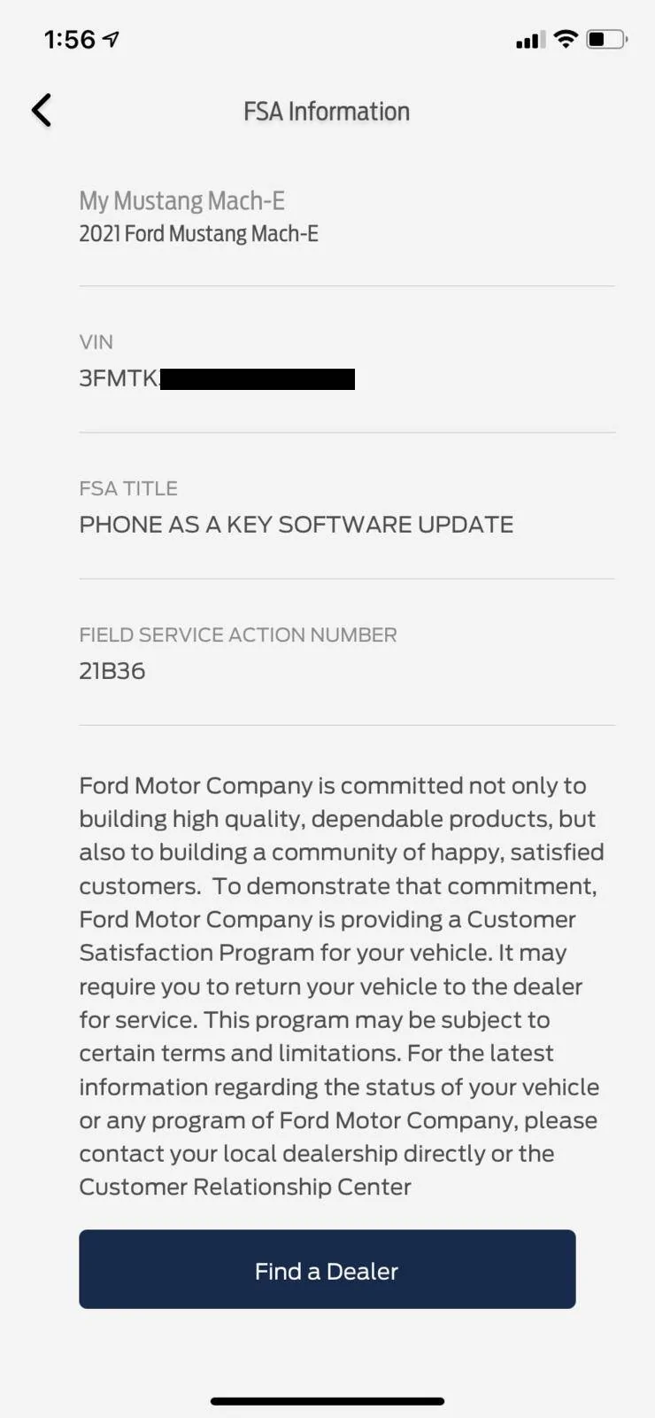 Ford Mustang Mach-E FordPass 3.24.0 rolling out recall