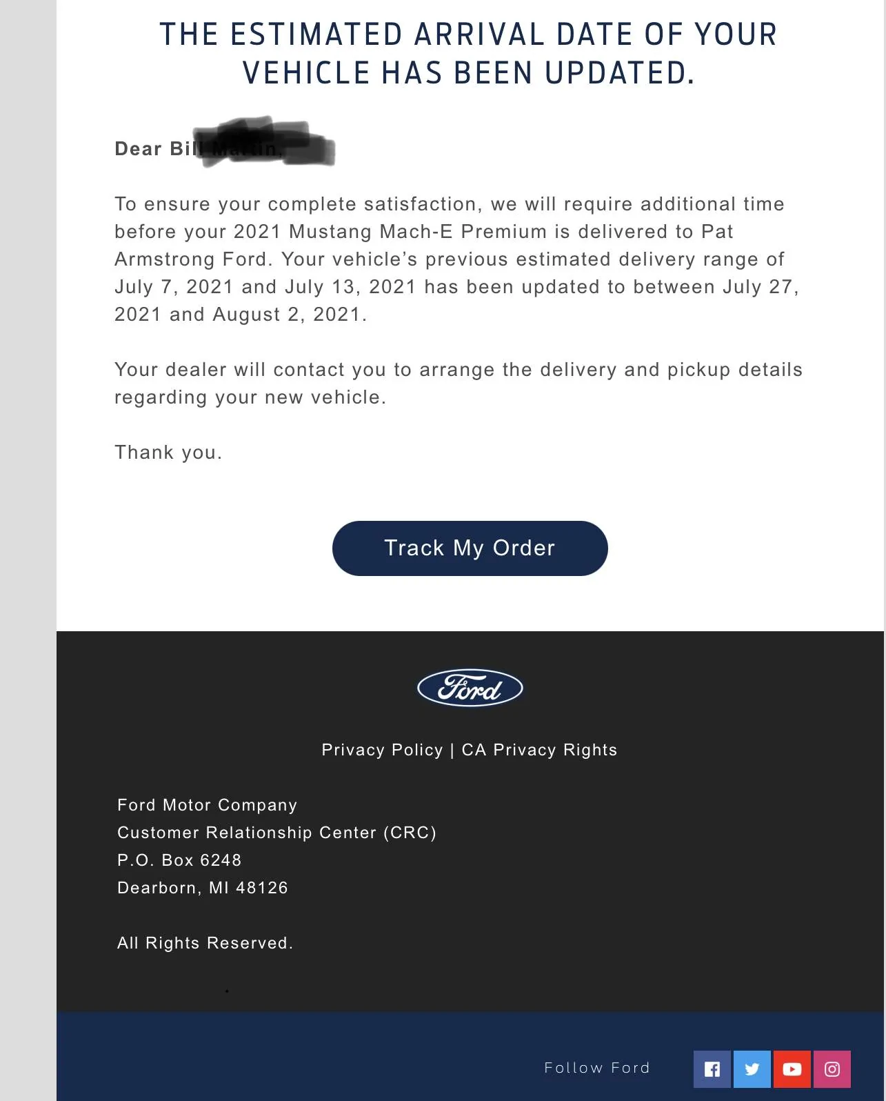 Ford Mustang Mach-E My ordering timeline - Yeah its here 23AA485D-4433-4CB4-9668-0FBD359A5091